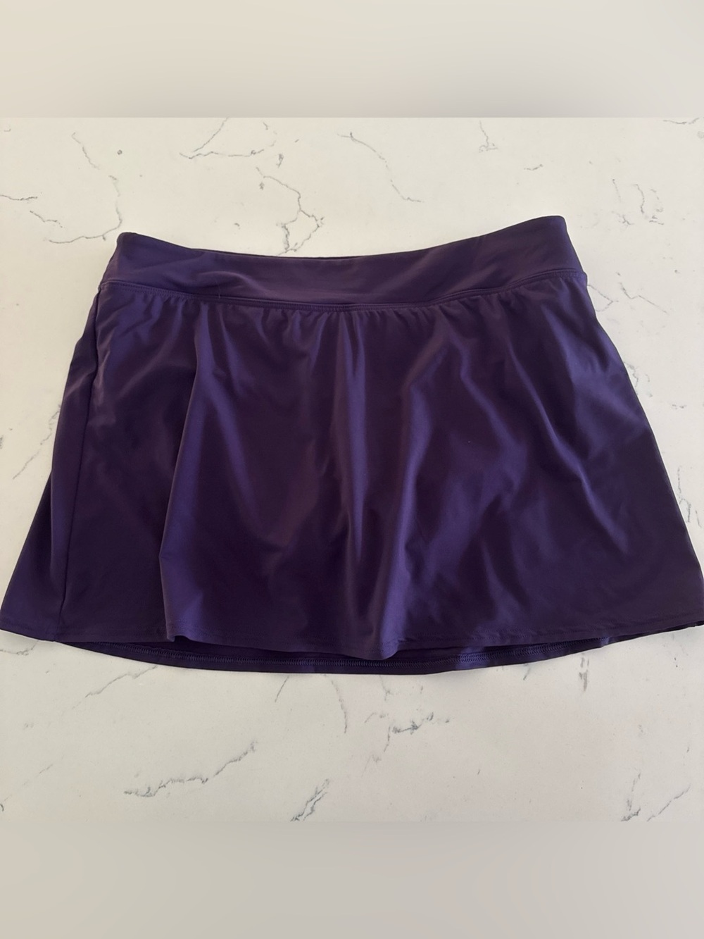 Lands End Purple Swim Skirt W Bikini Bottom Womens Sz 12 Stretch skort athletic